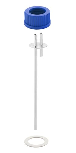 Chemglass Life Sciences 2-Port Assembly for 1L Media Bottles Only, Complete,