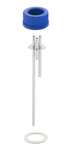 Chemglass Life Sciences&nbsp;3-Port Assembly for 1L Media Bottles Only, Complete