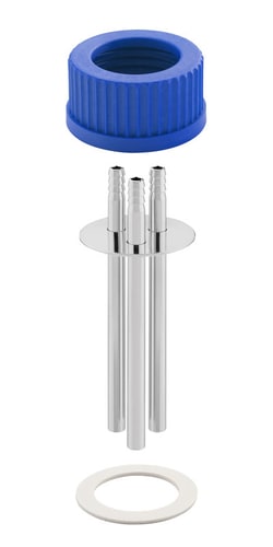 Chemglass Life Sciences Addition Tube Assembly, 3-Port, SST, with Hose Barbs, for VSA Vessels