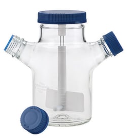 Chemglass Life Sciences&nbsp;BioProcess Spinner Flask, 250mL, Dimpled Bottom, Internal Impeller, Complete