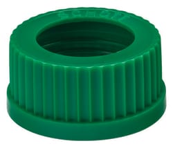 Chemglass Life Sciences Cap, GL-45, Green, Open Top (1-5/16
