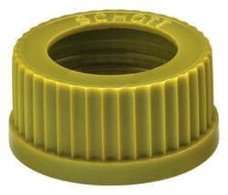 Chemglass Life Sciences Cap, GL-45, Yellow, Open Top, (1-5/16