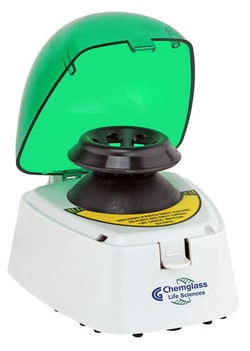 Chemglass Life Sciences Mini Centrifuge, 8,000rpm with 2 easy-to-change rotors