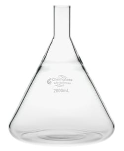 Chemglass Life Sciences Flask, Fernbach, 2800mL, 38mm OD Delong Top, WITHOUT
