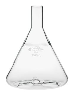 Chemglass Life Sciences Flask, Fernbach, 2800mL, 38mm OD Delong Top, with