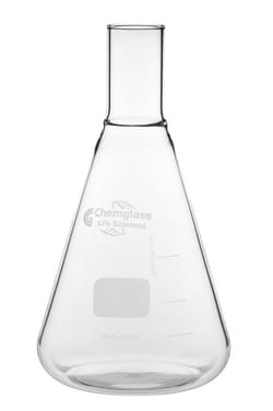 Chemglass Life Sciences 4L Shake Flask Only, No Baffles, Delong Neck, Approx