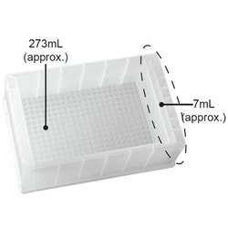 Chemglass Life Sciences&nbsp;Reservoir Tray, Microplate, 384 Well Reservoir 2 Control Wells, Pyramid Bottom, 282mL Polypropylene, Porvair, CASE OF 25