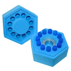 Chemglass Life Sciences&nbsp;FreezeCell, Hexagon Shape, Holds (12) 1.0-2.0mL Cryogenic Vials or 1.5-2.0mL Centrifuge Tubes