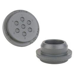 Chemglass Life Sciences Stopper, 45mm, Anaerobic Flange, Grey Bromobutyl