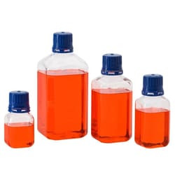 Chemglass Life Sciences&nbsp;Square Bottle, Media, 1000mL, Sterile, PETG, Graduated, 38-430