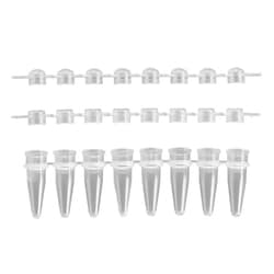 Chemglass Life Sciences PCR Reaction Strips, 0.2mL, Amplitube, Strip of 8, Natural