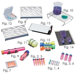 Chemglass Life Sciences&nbsp;Clip Plates for 15-17mm Tubes, Each Holds 6 Tubes, 6/Pkg (Fig. 2)