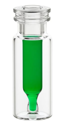 Chemglass Life Sciences Vial, 0.3mL, Clear with Fused Insert, Snap Seal™, 12x32mm, 11mm Snap Seal