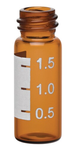 Chemglass Life Sciences&nbsp;Vial, 2.0mL, Amber with White Grad Spot, Large Opening, 12x32mm, GPI 10-425