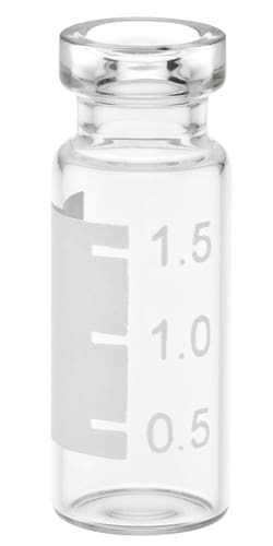 Chemglass Life Sciences Vial, 2.0mL, Clear with White Grad Spot, Large Opening, 12x32mm, 11mm Crimp