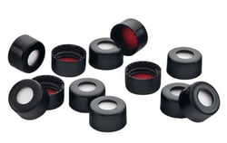 Chemglass Life Sciences Bonded Closure, Black, 8-425, PTFE/Silicone with Slit