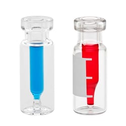 Chemglass Life Sciences Vial, 0.3mL, Clear with Marking Spot with Fused Insert, Large Opening, 12x32mm, 11mm Crimp