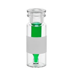 Chemglass Life Sciences Vial, 0.3mL, Amber with Fused Insert, Snap Ring, 12x32mm, 11mm Crimp