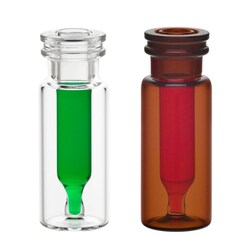 Chemglass Life Sciences Vial, 0.3mL, Amber with Fused Insert, Snap Seal, 12x32mm, 11mm Snap Seal