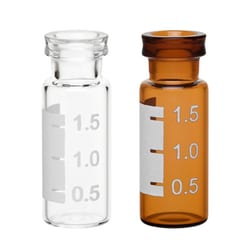 Chemglass Life Sciences Vial, 2.0mL, Amber with White Grad Spot, Snap Seal, 12x32mm, 11mm Snap Seal.