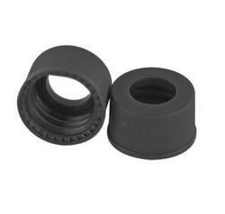 Chemglass Life Sciences Cap, Open Hole, Black Polypropylene, GPI 18-400 with Gray PTFE/Silicone