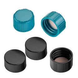Chemglass Life Sciences Closure Only, GPI 8-425, Black, Solid Top, PP PTFE/F217 Lined