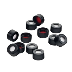 Chemglass Life Sciences Bonded Closure, Black, 10-425, PTFE/Silicone with Slit