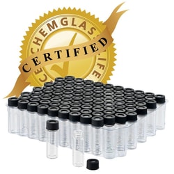 Chemglass Life Sciences&nbsp;Certified Kit, Preassembled, Clear with Spot, 2.0mL 12x32mm 9mm Thread Large Opening Vial and 0.040