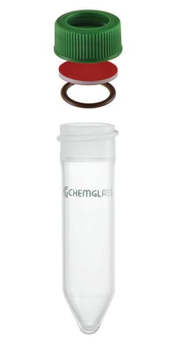 Chemglass Life Sciences 10mL Conical Reaction Vial, Thin-Wall, Minum-Ware