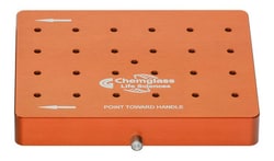 Chemglass Life Sciences OptiBlock Parallel Synthesis Reaction Block Top Locking Plate, 28x95mm, 40mL Vial, Orange