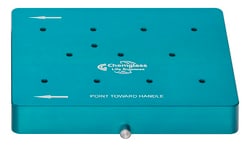 Chemglass Life Sciences&nbsp;OptiBlock Parallel Synthesis Reaction Block Top Locking Plate, 10-20mL Microwave Vial, Turquoise