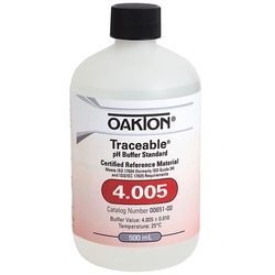 Cole-Parmer Oakton Traceable pH Standard Buffer with Calibration, Clear,