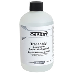 Cole-Parmer&nbsp;Oakton Traceable Conductivity and TDS Standard, Batch-Tested, 100 µS; 500 mL
