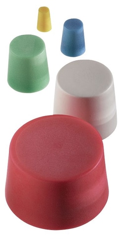 Cole-Parmer Solid Color-Coded Silicone Stoppers, Standard Size 8, Green; 10/Bag