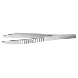 Cole-Parmer&nbsp;Reinforced Nylon Disposable Serrated Round Tip Forceps, 4.9