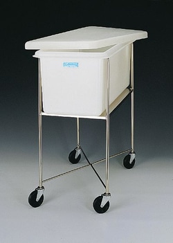 Cole-Parmer LDPE Rectangular Mobile Tub with Lid, 28 gal; 1/Pk, Quantity: