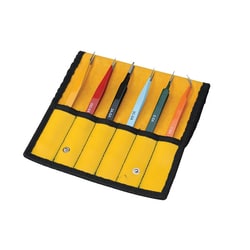 Cole-Parmer&nbsp;Aven Tools Non-Serrated Color Coded Tweezer Set, 6 Piece Set