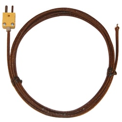 Cole-Parmer Type-K High-Temperature Fiberglass-Insulated Probe Mini Conn Exposed 10ft 20-Gauge
