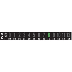 Cole-Parmer&nbsp;Reversible 13-Point Horizontal Temperature Label, 48-60C/118-140F; 10/Pk