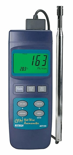 Cole-Parmer Extech 407119 Heavy-Duty CFM Hot-Wire Thermoanemometer with