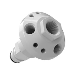 Cole-Parmer VapLock™ Solvent Waste Manifold, PP, Justrite PP, 1x1/2