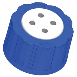 Cole-Parmer&nbsp;Diba Omnifit T-Series Solvent Bottle Cap, GL38/38-430 (glass), 4 Luer ports without valve; 1/ea