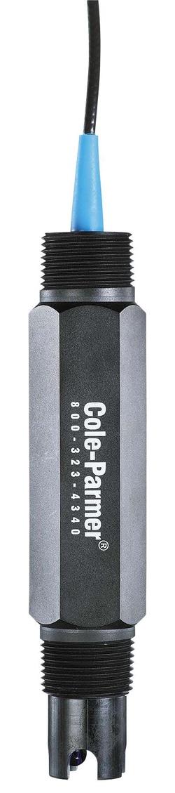 Cole-Parmer Solution Grounded High-Na pH Probe, DJ/PPS/100Ohm RTD; Tinned/BNC