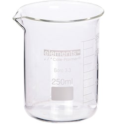 Cole-Parmer Cole-Parmer elements Low-Form Beaker, Glass, 150 mL, 12/pk,
