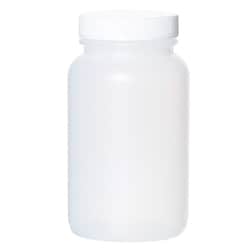 Cole-Parmer BPC1155 Wide-Mouth Round Packer Bottle, HDPE, 250 mL, 1.25 mL 1:1 Nitric acid; 24/Cs