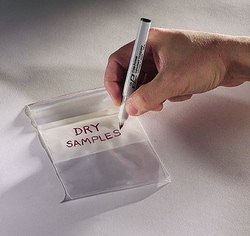 Cole-Parmer Zip-lip low-density polyethylene bag with white labeling area, 5