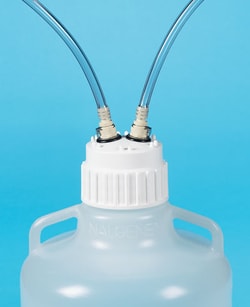 Cole-Parmer Thermo Scientific Nalgene 2158-0021 Quick Filling/Venting Closures, PP, 83b 2-port 1/4