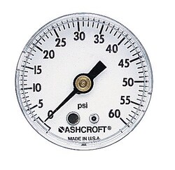 Cole-Parmer Ashcroft 1005PH1.5 Utility Gauge, 0 to 100 psi, 1 1/2