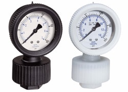 Cole-Parmer Pressure Gauge, Viton diaphragm seal, 1/4