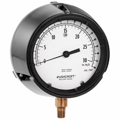 Cole-Parmer Ashcroft 1188AS4.5 4.5" Low-Pressure Brass Bellows Gauge 0